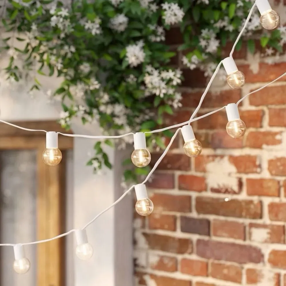 Threshold™ 10ct LED Solar Outdoor Orb Globe String Lights White Tested